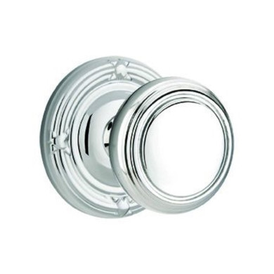 Emtek 8207-NW-US26 Norwich Door Knob Privacy Set With Ribbon & Reed Rosette Polished Chrome