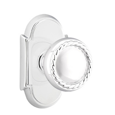 Emtek 8108-RK-US26 Rope Door Knob Passage Set With #8 Rosette Polished Chrome