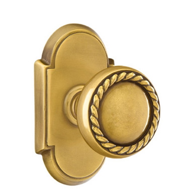 Emtek 8208-RK-US7 Rope Door Knob Privacy Set With #8 Rosette French Antique