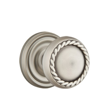 Emtek 8221-RK-US15A Rope Door Knob Privacy Set With Rectangular Rosette Pewter