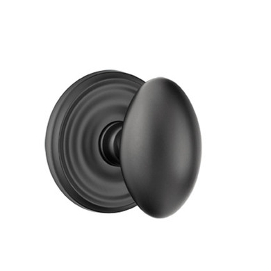 Emtek 8050-E-US19 Egg Door Knob Dummy Set With Regular Rosette Flat Black
