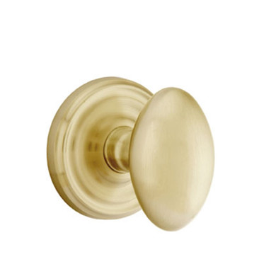 Emtek 8050-E-US4 Egg Door Knob Dummy Set With Regular Rosette Satin Brass