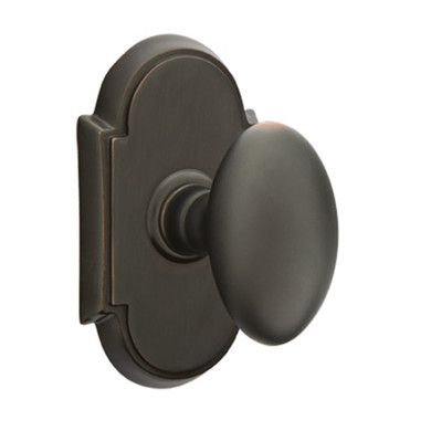 Emtek 8058-E-US10B Egg Door Knob Dummy Set With #8 Rosette Oil Rubbed Bronze