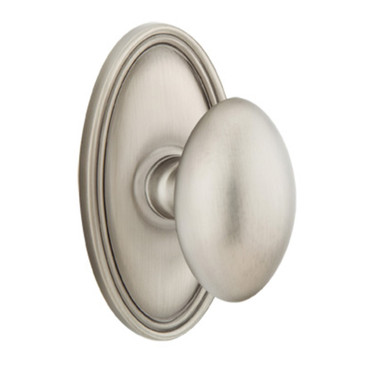 Emtek 8520-E-US15A Egg Door Knob Dummy Set With Oval Rosette Pewter