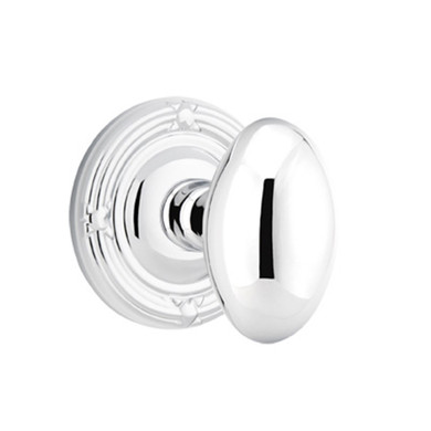 Emtek 8107-E-US26 Egg Door Knob Passage Set With Ribbon & Reed Rosette Polished Chrome