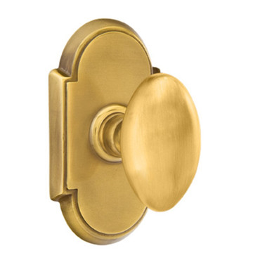 Emtek 8108-E-US7 Egg Door Knob Passage Set With #8 Rosette French Antique