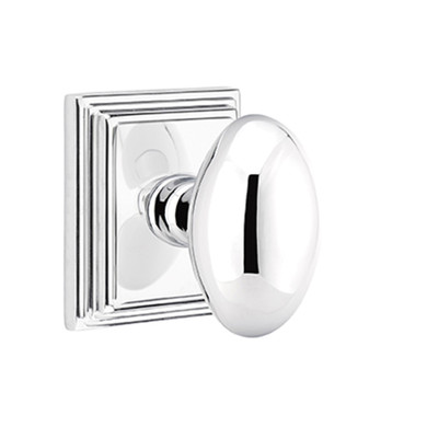 Emtek 8161-E-US26 Egg Door Knob Passage Set With Wilshire Rosette Polished Chrome