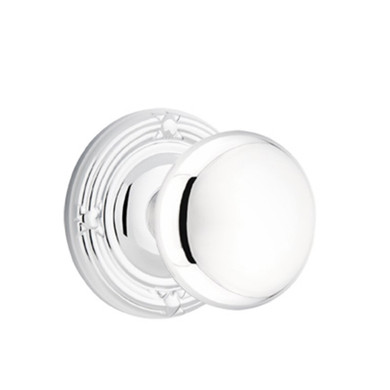 Emtek 8101-P-US26 Providence Door Knob Passage Set With Rope Rosette Polished Chrome