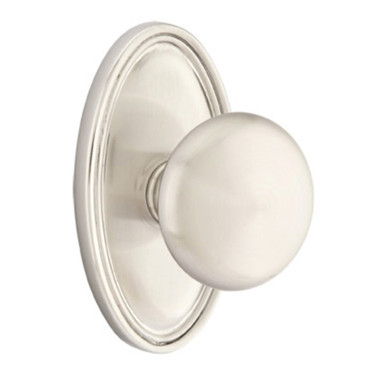Emtek 8120-P-US15 Providence Door Knob Passage Set With Oval Rosette Satin Nickel