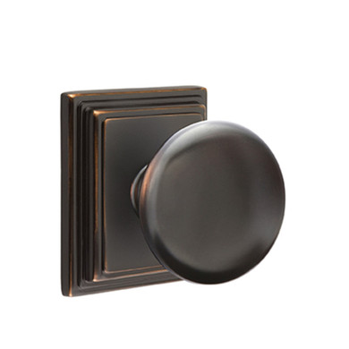 Emtek 8161-P-US10B Providence Door Knob Passage Set With Wilshire Rosette Oil Rubbed Bronze
