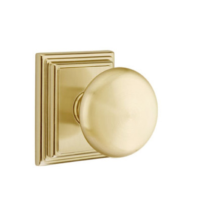 Emtek 8161-P-US4 Providence Door Knob Passage Set With Wilshire Rosette Satin Brass