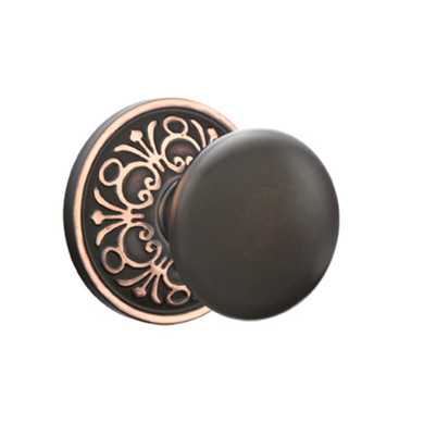 Emtek 8206-P-US10B Providence Door Knob Privacy Set With Lancaster Rosette Oil Rubbed Bronze