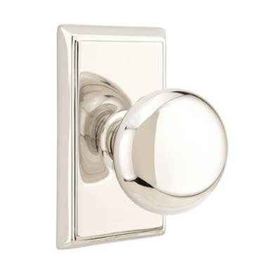 Emtek 8221-P-US14 Providence Door Knob Privacy Set With Rectangular Rosette Polished Nickel