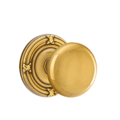 Emtek 8057-P-US7 Providence Door Knob Dummy Set With Ribbon & Reed Rosette French Antique