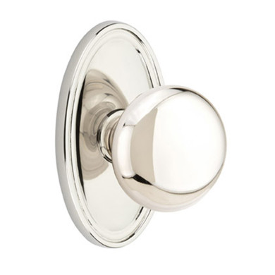 Emtek 8520-P-US14 Providence Door Knob Dummy Set With Oval Rosette Polished Nickel