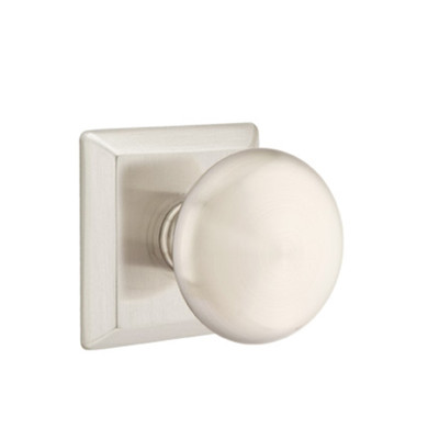 Emtek 8531-P-US15 Providence Door Knob Dummy Set With Quincy Rosette Satin Nickel