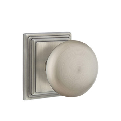 Emtek 8561-P-US15A Providence Door Knob Dummy Set With Wilshire Rosette Pewter