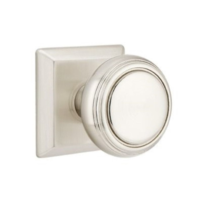 Emtek 8131-NW-US15 Norwich Door Knob Passage Set With Quincy Rosette Satin Nickel