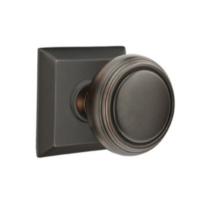 Emtek 8531-NW-US10B Norwich Door Knob Dummy Set With Quincy Rosette Oil Rubbed Bronze