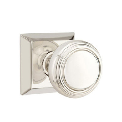 Emtek 8531-NW-US14 Norwich Door Knob Dummy Set With Quincy Rosette Polished Nickel