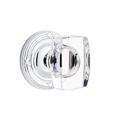 Emtek 8057-WS-US26 Windsor Crystal Door Knob Dummy Set With Ribbon & Reed Rosette Polished Chrome