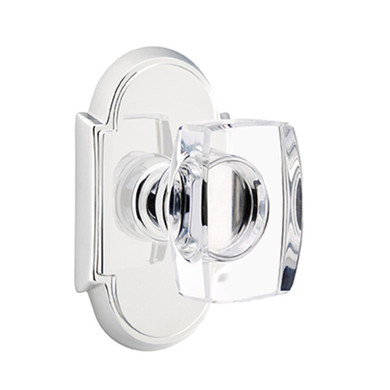 Emtek 8058-WS-US26 Windsor Crystal Door Knob Dummy Set With #8 Rosette Polished Chrome