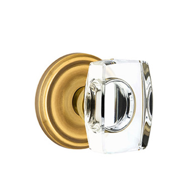 Emtek 8200-WS-US7 Windsor Crystal Door Knob Privacy Set With Regular Rosette French Antique