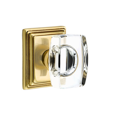 Emtek 8261-WS-US7 Windsor Crystal Door Knob Privacy Set With Wilshire Rosette French Antique