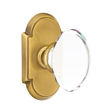 Emtek 8058-HT-US7 Hampton Crystal Door Knob Dummy Set With #8 Rosette French Antique