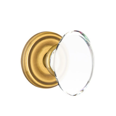 Emtek 8100-HT-US7 Hampton Crystal Door Knob Passage Set With Regular Rosette French Antique