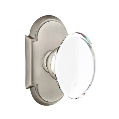 Emtek 8108-HT-US15A Hampton Crystal Door Knob Passage Set With #8 Rosette Pewter
