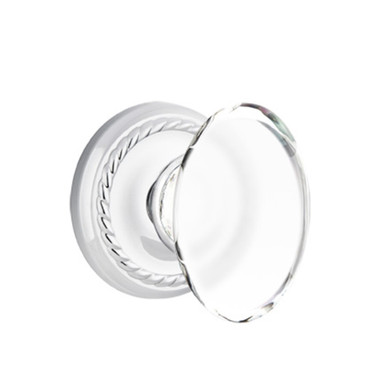 Emtek 8201-HT-US26 Hampton Crystal Door Knob Privacy Set With Rope Rosette Polished Chrome