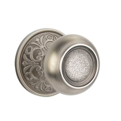 Emtek 8106-BT-US15A Belmont Door Knob Passage Set With Lancaster Rosette Pewter