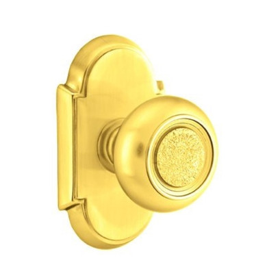 Emtek 8108-BT-US3 Belmont Door Knob Passage Set With #8 Rosette Polished Brass
