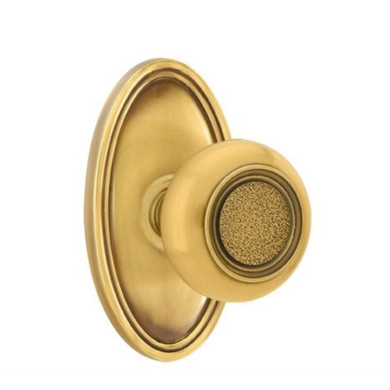 Emtek 8120-BT-US7 Belmont Door Knob Passage Set With Oval Rosette French Antique