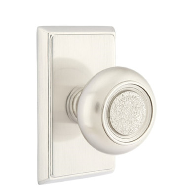 Emtek 8121-BT-US15 Belmont Door Knob Passage Set With Rectangular Rosette Satin Nickel