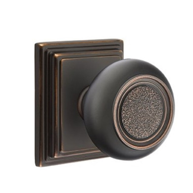 Emtek 8161-BT-US10B Belmont Door Knob Passage Set With Wilshire Rosette Oil Rubbed Bronze