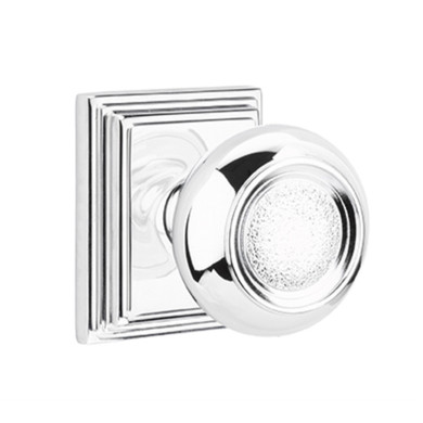 Emtek 8161-BT-US26 Belmont Door Knob Passage Set With Wilshire Rosette Polished Chrome