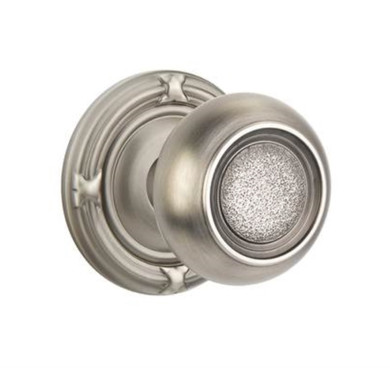 Emtek 8207-BT-US15A Belmont Door Knob Privacy Set With Ribbon & Reed Rosette Pewter