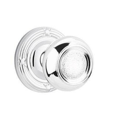 Emtek 8207-BT-US26 Belmont Door Knob Privacy Set With Ribbon & Reed Rosette Polished Chrome