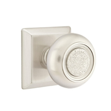 Emtek 8231-BT-US15 Belmont Door Knob Privacy Set With Quincy Rosette Satin Nickel
