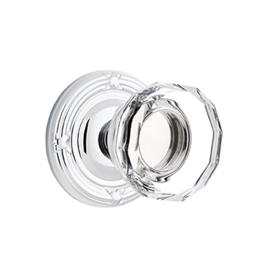 Emtek 8107-LW-US26 Lowell Crystal Door Knob Passage Set With Ribbon & Reed Rosette Polished Chrome