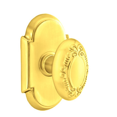 Emtek 8058-V-US3 Victoria Door Knob Dummy Set With #8 Rosette Polished Brass