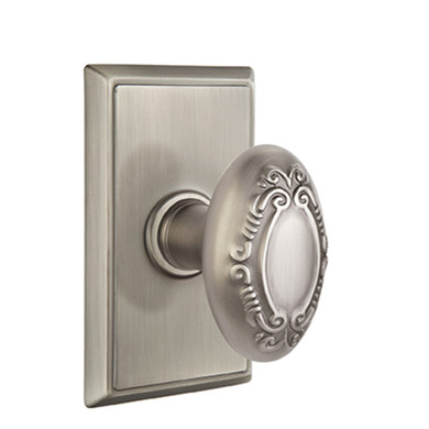 Emtek 8521-V-US15A Victoria Door Knob Dummy Set With Rectangular Rosette Pewter