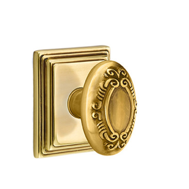 Emtek 8561-V-US7 Victoria Door Knob Dummy Set With Wilshire Rosette French Antique
