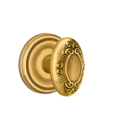Emtek 8100-V-US7 Victoria Door Knob Passage Set With Regular Rosette French Antique