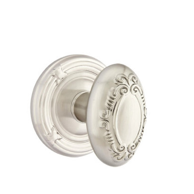 Emtek 8208-V-US15 Victoria Door Knob Privacy Set With #8 Rosette Satin Nickel
