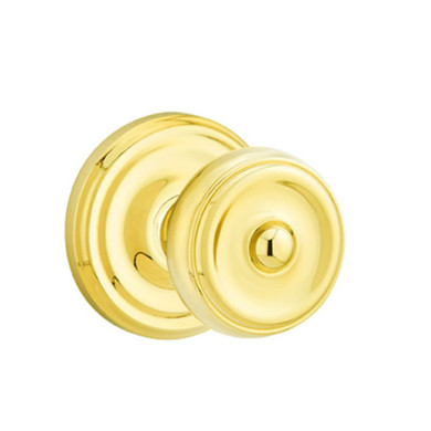 Emtek 8050-W-US3 Waverly Door Knob Dummy Set With Regular Rosette Polished Brass