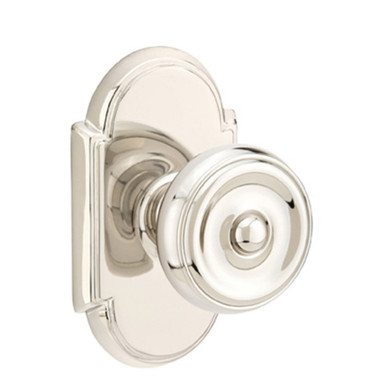 Emtek 8058-W-US14 Waverly Door Knob Dummy Set With #8 Rosette Polished Nickel