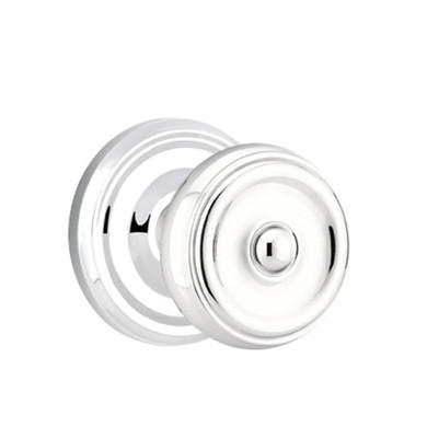 Emtek 8100-W-US26 Waverly Door Knob Passage Set With Regular Rosette Polished Chrome